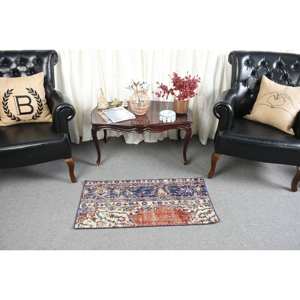 Handmade Traditional Beige Wool <b>Rug</b> 1.6 X 3.3ft Turkish Patchwork Rectangle Latex Backing for Living Room or <b>Bedroom</b> - Product Image 3