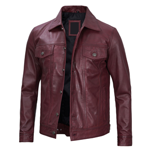 Haute qualité 2025 hommes Style Vintage en détresse délavé véritable veste en cuir de vachette pour hommes - Product Image 1