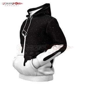 Sweat à capuche de sublimation léger pour hommes d'hiver avec motif imprimé ourlet en tricot côtelé couleur et logo personnalisables tissu polaire - Product Image 2
