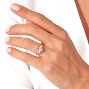 Joyería de piedras preciosas de cuarzo rosa para mujer, anillo de estilo bohemio de plata, joyería de plata de ley 925, anillo hecho a mano de tendencia, Regalo para mamá - Product Image 4