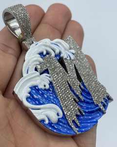 Personalizado VVS Moissanite diamante letra inicial 3D esmalte colgante 925 Plata Bustdown Hip Hop Iced encanto Collar para fiestas - Product Image 3