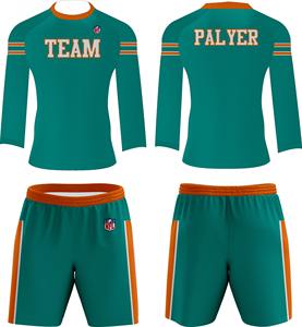 Uniformes de fútbol americano con impresión por sublimación personalizada de calidad superior para hombres, paquete completo de equipo juvenil, conjuntos elegantes para ropa de fútbol - Product Image 3