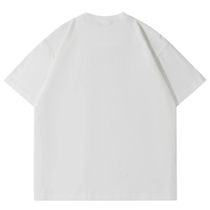 Camiseta de Manga Corta con Cuello Redondo, 220 Gramos, 100% Algodón, Impresión Digital, Anti-Pilling, con Estampado, Blanca, Corte Holgado para Hombre - Product Image 2