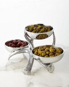 Modern Metal <b>3</b> Tier Serving Bowl Set Polished Finish Dishwasher Safe for Party Food Serving - Product Image 1