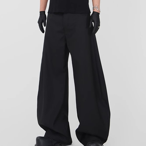 Pantalon de survêtement à jambes larges pour femmes Joggers avec bouton décoration Logo motif manches longues épais tricoté Cargo pantalon lavé Technics - Product Image 4