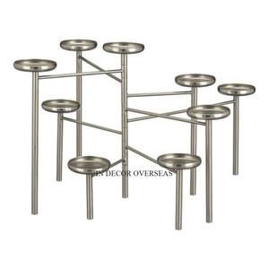 Vente chaude couleur argent finition brillant poli luxueux qualité métal Unique concepteur mariage décoratif bougeoir - Product Image 1