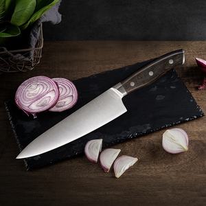 Venta al por mayor personalizado de alta calidad OEM ODM servicio Fix Blade Venta caliente de acero inoxidable cuchillos de cocina cuchillo Chef cuchillo con mango de madera - Product Image 3