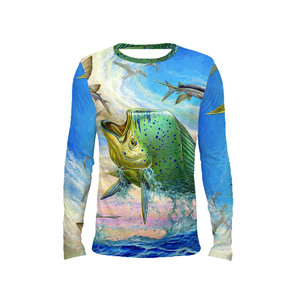 2025 hombres de moda UPF 50 + secado rápido verano pesca rendimiento camisas de manga larga que absorbe la humedad ropa de pesca personalizada impresa - Product Image 4