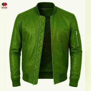 แจ็คเก็ตหนังผู้ชายคุณภาพสูง แบรนด์สั่งทำ สีพื้น สไตล์ทันสมัย รับผลิตแบบ OEM ODM - Product Image 3