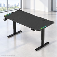 Bureau de jeu électrique à hauteur réglable à moteur unique avec plateau en panneau E0 de 18 mm et trois préréglages de mémoire