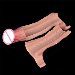 Vibrador <span class=keywords><strong>de</strong></span> pene para hombre, extensor <span class=keywords><strong>de</strong></span> pene, consolador hueco, anillo <span class=keywords><strong>de</strong></span> silicona para pene, 10 modos, juguetes <span class=keywords><strong>de</strong></span> Control remoto para hombre, espesar el pene - Product Image 4