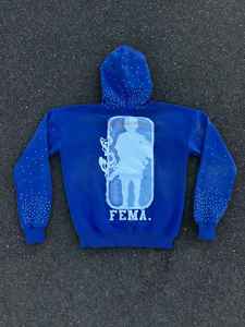 Pull à capuche personnalisé en détresse pour hommes Boxy recadrée strass diamant brodé solide appliques sweats à capuche - Product Image 6