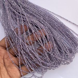 Perles de cristal brut de quartz Herkimer violet naturel de qualité AAA de 2 mm, 3 mm, 4 mm, certifiées IGI, pour la fabrication de bijoux, collier - Product Image 1