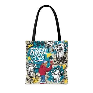 Borsa tote da strada per artisti graffiti, ricamo personalizzato, leggera, resistente, con cerniera, colore unico, riutilizzabile, in poliestere e cotone - Product Image 2