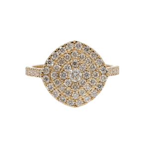 14K Yellow <b>Gold</b> Rhodium Plated Natural Diamond Cluster Classic Statement <b>Ring</b> Stunning Multi-Layered Luxury <b>Cocktail</b> Jewelry - Product Image 1