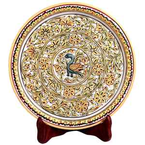 Plaque de marbre décorative dorée, accent mural élégant - Product Image 1