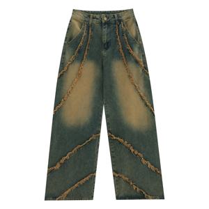 OEM High Quality <b>Women's</b> New Fashion <b>Baggy</b> <b>Cargo</b> <b>Pants</b> Lightweight Knitted Waterproof Jeans with Multi Pocket High Street Style - Product Image 2