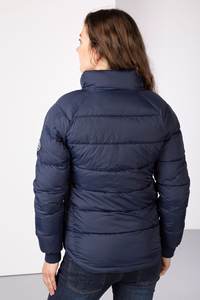 Chaquetas Acolchadas Personalizadas para Mujer, Color Azul Marino, Transpirables, Ropa de Invierno, Cuello Alto, Bolsillos con Cremallera, Ropa de Exterior para Mujer, Impresión OEM - Product Image 5