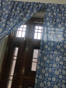 Rideaux et cantonnières indiens imprimés en coton à fleurs bleues, style moderne, ombrage léger, rideaux toutes saisons pour chambres - Product Image 5