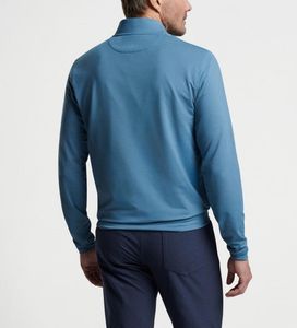 Pull à col montant décontracté personnalisé, col de baseball, manches longues, léger, quart de zip, en coton mélangé - Product Image 6