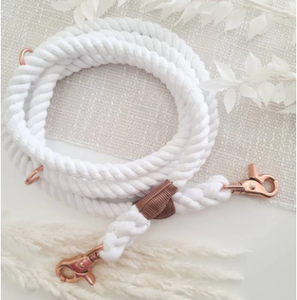 Hands-Free White Cotton <b>Dog</b> Rope <b>Leash</b> - Product Image 4