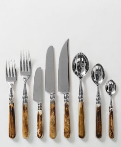 Bộ đồ ăn đám cưới vàng <span class=keywords><strong>Flatware</strong></span> trà bé món tráng miệng sừng xử lý dao đặt thép không gỉ thiết lập dao kéo - Product Image 4