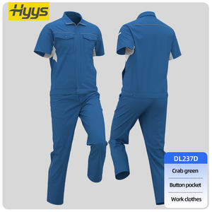 Combinaisons de travail en fibre de bambou de haute qualité, vêtements de travail respirants pour femmes et hommes, vêtements de travail réfléchissants à manches courtes pour l'été - Product Image 3