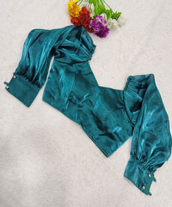 Séquence de broderie georgette de créateur lourd travail prêt à porter blouse aprty wear prix de gros vêtements ethniques - Product Image 2