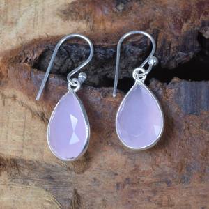 ต่างหูเงินสเตอริ925พร้อมสายรัดหูสำหรับผู้หญิงลายกุหลาบควอตซ์พลอยเทียมตัดแบบสันติภาพพร้อมสายหู - Product Image 3