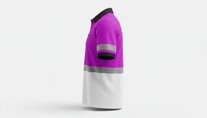 Wholesale OEM Custom High Visibility Fluorescent Reflective Safety Shirt Polyester Unisex Workwear Pocket Construction Use - Product Image 2