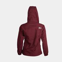 Veste à capuche innovante pour femme en tissu non tissé thermocollé, coupe sans couture, couleur café foncé, fermeture éclair, coupe-vent, service OEM NP