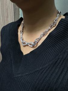 Collar Infinito Trenzado con Diamante Cultivado en Laboratorio de 17.5 Quilates, 18 Pulgadas, Oro Blanco de 14K con Baño de Rodio, Claridad DEF Blanco VVS/VS - Product Image 2