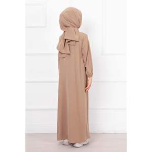 Vestido de Oración Infantil con Hijab Chal Beige - Product Image 2