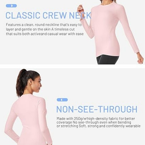 เสื้อยืดกีฬาแขนยาวสำหรับผู้หญิงเสื้อออกกำลังกายเล่นโยคะวิ่งออกกำลังกายแขนยาวน้ำหนักเบาระบายอากาศได้ดี - Product Image 3