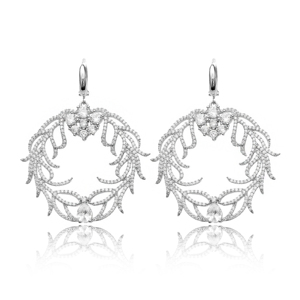 Lierre Design rond balancent boucle d'oreille en gros turc en argent Sterling à la mode meilleure vente bijoux fabriqués à la main - Product Image 1