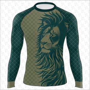 โลโก้ที่กําหนดเองและการออกแบบ mma แขนยาวผื่นยามระบายอากาศการออกแบบที่ดีที่สุดการพิมพ์ระเหิด bjj Man Rash Guard ขายส่ง - Product Image 1