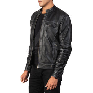 เสื้อแจ็กเก็ตหนังคุณภาพสูงของผู้ชายเสื้อผ้าแฟชั่นสไตล์ล่าสุดปกตั้ง - Product Image 2