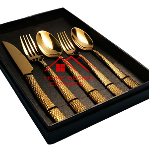 Juego de Cubiertos de Metal de Lujo para el Hogar, Hoteles y Restaurantes, Juego de Cubiertos Hechos a Mano con Acabado Dorado - Product Image 2