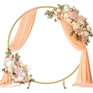 Latest Design Gold Metal Single Hoop Flower Stand for Weddings and Birthday <b>Parties</b> <b>Decorative</b> With the Sizes of 7.2 Feet - Product Image 1
