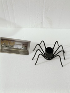 BOUGEOIR ARAIGNÉE NOIRE BONNE QUALITÉ FABRIQUÉ À LA MAIN DE FER THÉ LUMIÈRE Offre Spéciale BOUGEOIR DÉCORATIF VAISSELLE - Product Image 2