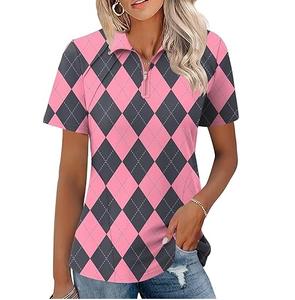 Polo de Sublimación para Mujer, Tendencia Superior, Secado Rápido, Impresión de Logotipo, Talla Ajustable, 100% Poliéster - Product Image 4