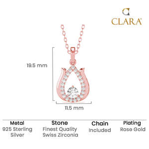 Colgante de Plata de Ley 925 con Baño de Rodio en Forma de Gota de Agua para Mujer, con Circonita o Moissanita - Product Image 5