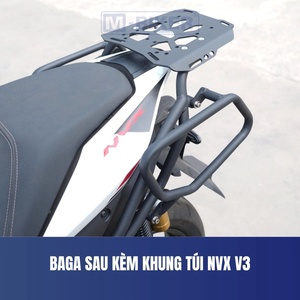 Porte-bagages arrière M-Biker NVX V3, solution idéale pour le transport de sacs et de casques en aluminium pour les motos Yamaha NVX - Product Image 4