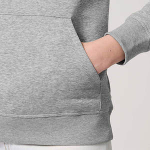 เสื้อฮู้ดดี้ผ้าฟลีซคอตตอน 100% สีเทา สไตล์ลำลองสำหรับฤดูหนาว ทรงหลวม เป็นมิตรกับสิ่งแวดล้อม สำหรับผู้ชายและผู้หญิง แขนยาว แบบสั่งทำได้ - Product Image 3