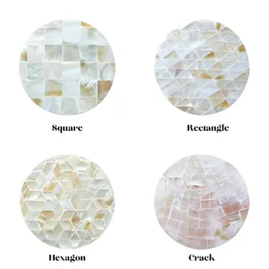 Best Selling Mother of Pearl <b>Coaster</b> for Dining <b>Table</b> Decor OEM Rustic <b>Coaster</b> From Vietnam Handmade Wholesale - Product Image 6