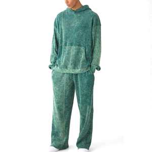 Nuevo Chándal Deportivo Informal de Algodón para Hombre, Lavado Ácido, Color Sólido, Ropa de Calle, OEM - Product Image 6