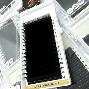 Bandejas de Pestañas Individuales Hechas a Mano, Clásicas, Volumen Natural, Negro Mate, 12/16 Líneas, Extensiones de Pestañas, Curvatura C/CC/DD/M/L - Product Image 1