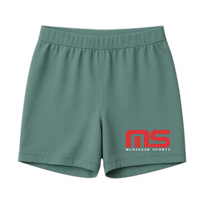 Short de motard ample vert océan avec ceinture élastique et logo personnalisé pour short de sport OEM/ODM pour homme - Product Image 1