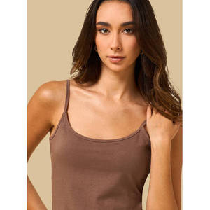 Débardeur Camisole Femme en Coton Tricoté 100% Col Rond Sans Manches Décontracté Ajusté Essentiel pour le Quotidien et la Superposition Vêtement Personnalisé - Product Image 6