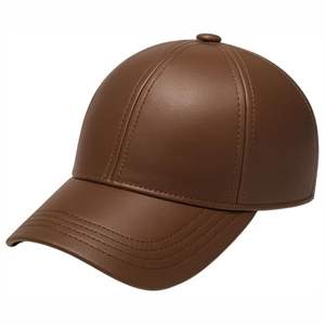 Gorra de Béisbol de Cuero PU Genuino para Hombre, Gorro de Cuero Vacuno Negro, Ajustable, para Otoño e Invierno, Gorras de Cuero Real con Visera - Product Image 2